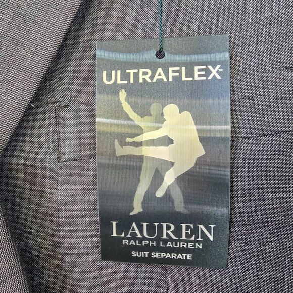 NWT Lauren Ralph Lauren Ultraflex 100% Wool Gray Sport Coat Blazer 46L - Picture 9 of 16